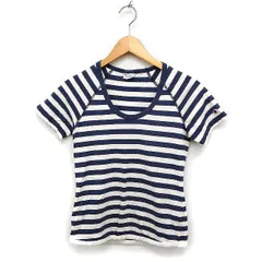 チャンピオン CHAMPION ボーダー柄 Tシャツ カットソー 半袖 Uネック M ネイビー 紺 /FT18