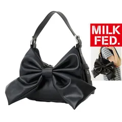 ミルクフェド MILKFED ハンドバッグ バッグ RIBBON BAG milkfed 鞄 黒 ブラック レディース リボン 合成皮革 レザー ブランド おしゃれ 可愛い 鞄 103262053001のサムネイル