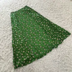 GU ジーユー  UNDERCOVER アンダーカバー コラボ コンビネーションスカート 花柄 鳥 フリル 331-334317 2021年製 花柄サイドプリーツロングスカート レディースSサイズ