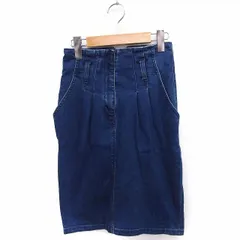 マウジー moussy スカート デニム タイト ハイウエスト ひざ丈 0 ブルー 青 /FT24