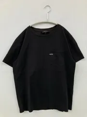 A.P.C. アーペーセー Tシャツ/カットソー S ブラック 無地 ブランドロゴ ミドル丈 半袖 クルーネック(丸首)