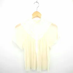 ページボーイ PAGE BOY シャツ ブラウス レース シースルー 透け感 薄手 半袖 M アイボリー ホワイト 白 /TT12