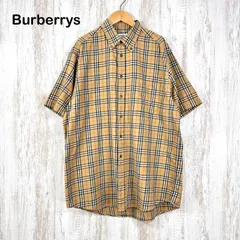 90s Burberrys ヴィンテージ バーバリーズ ホースロゴ刺繍 ノバチェック BD ボタンダウン ショートスリーブ シャツ ベージュ メンズ 半袖 トップス