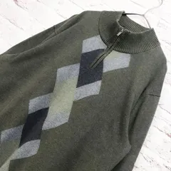 【ジッパーロゴ】ALFANI ハーフジップ モックネック コットン ニット