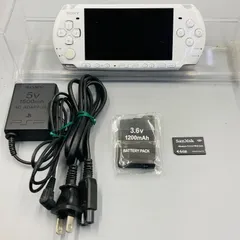 【動作確認済み】【新品バッテリー付】PSP本体 [パール・ホワイト] PSP-3000 メモリーカード付／ACアダプター付 GH4