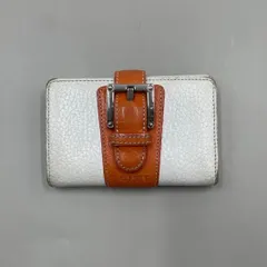 LOEWE　ロエベ　キーケース　6連　シルバー金具　レザーバイカラー　白　オレンジのサムネイル