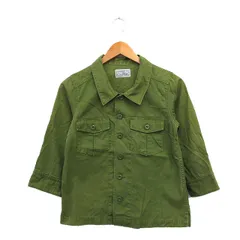 チャオパニック CIAOPANIC ミリタリー ジャケット 七分袖 コットン シンプル F グリーン 緑 /KT39