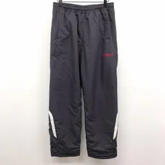 【中古】[印象AB] asics アシックス パンツ メンズ O XL 2L LL グレーネイビー系 紺系 ポリ100% バックポケット無し ロゴ刺繍 中綿 スポーツ テーパード 裾ジップのサムネイル