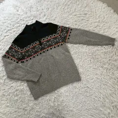UNIQLO ユニクロ oid UNIQLO オールドユニクロ ノルディック柄 ハーフジップセーター ニットセーター メンズMサイズ