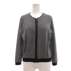 ニューヨーカー NEWYORKER ジップアップカーディガン ウール M グレー 紺 ネイビー /MG