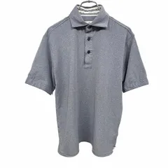 【中古】[印象AB] BEAMS HEART ビームスハート ポロシャツ メンズ M ヘザーネイビー 綿×ポリ 鹿の子 一部ストライプ ポケット無し 半袖 ワイドカラー 袖口スリットのサムネイル