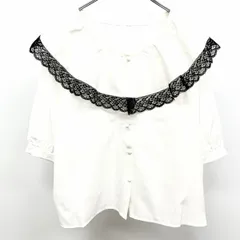 古着 アプレジュール apres jour 薄手 フォーリングバンドブラウス シャツ 5分袖 ポリなど F オフホワイト×ブラック 白系 レディース