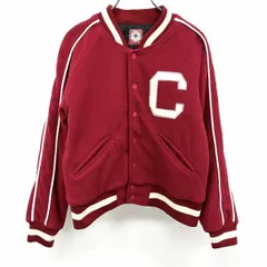【中古】[印象AB] コンバース CONVERSE インポート古着 中綿 フリース ブルゾン ジャケット ドットボタン ラグラン 長袖 ポリ100% M レッド系 赤 レディース