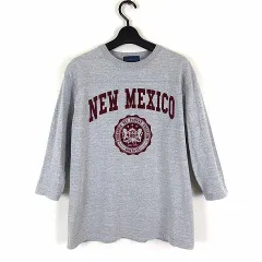 レイジブルー RAGEBLUE Tシャツ カレッジ カットソー 7分袖 5分袖 コットン S 杢 グレー エンジのサムネイル