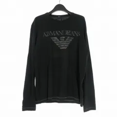アルマーニ ジーンズ ARMANI JEANS ロゴプリント ロングスリーブTシャツ カットソー 長袖 XL ブラック 黒 H05RV 国内正規のサムネイル