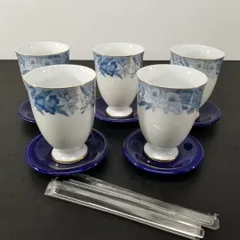 桂由美 YUMI KATSURA 青花 金彩 カップ＆ソーサー 5客セット マドラー付 洋食器 A1208A06