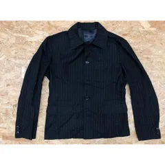 【中古】[印象B] TK TAKEO KIKUCHI ティーケー タケオキクチ メンズ M (2) ブラック×ホワイト 黒×白 ジャケット ピンストライプ 3ポケット ストレッチ 長袖のサムネイル
