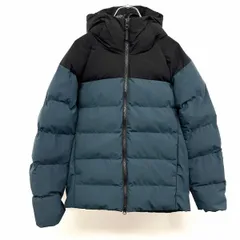 【中古】[印象A] TIGORA ティゴラ ジャケット / パーカー メンズ S ネイビーグリーン系×ブラック 青緑系 ポリ100% ハイネックフード ラグランスリーブ 裾に調節ゴム 内ポケット×１ 若干厚手 中綿 ダブルジップ バイカラー 無地 長袖のサムネイル
