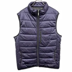 【中古】[印象A] SPALDING スポルディング ベスト / ジャケット メンズ LL XL ネイビー 紺×黒 ポリ100% 内ポケット×１ 中綿 ジップアップ ハイネック ロゴプリントのサムネイル