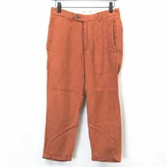 【中古】[印象B] JOURNAL STANDARD ジャーナルスタンダード パンツ メンズ S ブラウン 茶色 麻100% リネン テーパード 無地 ジップフライ ロングのサムネイル