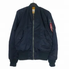 アルファ ALPHA MA-1 星条旗 フライトジャケット ブルゾン S ネイビー 紺 TA0141-367