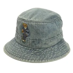 ポロ ラルフローレン POLO RALPH LAUREN バケットハット デニム ポロベア 刺繍 青 ブルー 58cm 帽子