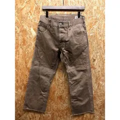 【中古】[印象BC] ADAM ET ROPE' アダムエロペ メンズ Mサイズ ココアブラウン 茶系 綿100% クロップド チノパンツ カットオフ 牛革パッチ ジップフライのサムネイル