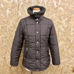 【中古】[印象BC] PERSON'S パーソンズ レディース M ダークブラウン ポリ100% 中綿ジャケット ドットボタン留め ハイネック ポケットにロゴタグ付き 長袖のサムネイル