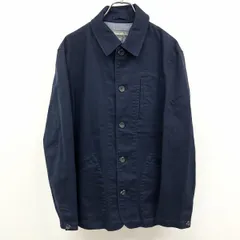 【中古】[印象AB] Eddie Bauer エディーバウアー ジャケット メンズ XS ネイビー 紺 綿×ポリウレタン 内ポケット無し ボタン留め 裏地無し 若干ストレッチ 無地 長袖のサムネイル