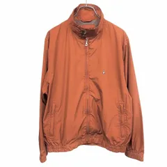 【中古】[印象AB] HUSH PUPPIES ハッシュパピー ジャケット メンズ M ブラウン 茶色 ポリ100% ジップポケット ウチポケット×２ 薄手 フルジップ 背中の肩回りのみ裏地付き(メッシュ生地) 犬の刺繍 長袖のサムネイル