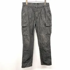 【中古】[印象B] BEAMS ビームス カーゴパンツ / ジーンズ / ジーパン メンズ M ブラック 黒 綿100% デニム ストレート 無地 ジップフライ ロングのサムネイル