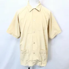 【中古】[印象B] BEAMS ビームス シャツジャケット メンズ L クリームイエロー 綿100% 無地 フレンチフロント ラグラン 半袖のサムネイル