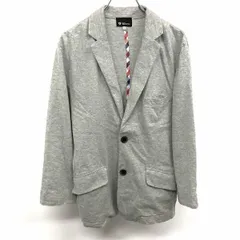 【中古】[印象AB] THE SHOP TK MIXPICE ザ・ショップ ティーケー ミクスパイス カットソー / テーラードジャケット メンズ M ヘザーグレー(オフホワイトMIX) 綿100% 2つボタン留め センターベント 裏地無し 7分袖のサムネイル