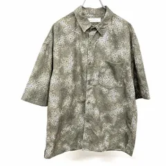 【中古】[印象AB] GREEN LABEL RELAXING UNITED ARROWS × Dominique Picquier グリーンレーベルリラクシング シャツ メンズ S 緑系 状態 ボックスカット フレンチフロント 半袖 タイル柄 ポケットのサムネイル