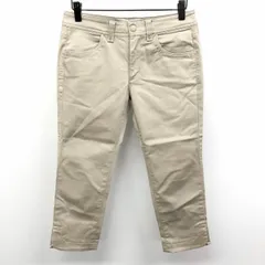 【中古】[印象AB] LACOSTE ラコステ クロップドパンツ レディース 38 ライトグレージュ系 ベージュ系 綿×ポリウレタン ウエストに英字のロゴ刺繍 裾スリット ストレッチ ジップフライのサムネイル