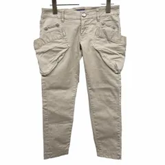 古着 BURBERRY LONDON BLUE LABEL スキニー クロップドパンツ 裾スリット ローライズ 浅い股上 綿×ポリウレタン 38 ベージュ レディース