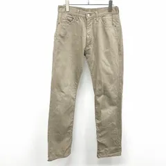 古着 ビームス BEAMS パンツ ボトムス ストレート 紙パッチ ジップフライ ロング 日本製 綿100% コットン 29 ダークベージュ系 メンズ 男性