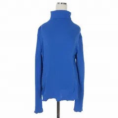 シンゾーン Shinzone タートルネック リブカットソー ニット 長袖 ブルー 青