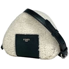 未使用級】FENDI フェンディ おにぎり チャーム キーホルダー ホワイト