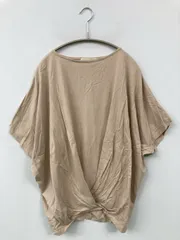 SHOO LA  RUE シューラルー Tシャツ/カットソー M ベージュ 無地 ミドル丈 半袖 クルーネック(丸首)