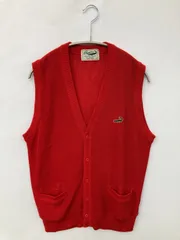 Crocodile クロコダイル ベスト M レッド 無地 ワンポイント ブランドロゴ