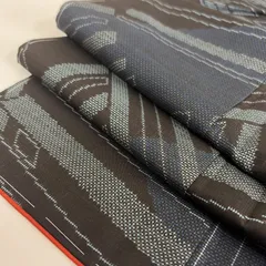本場大島紬 一元式 幾何学模様 素敵な絣柄 正絹 着物 MK-6583