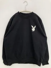 PLAYBOY プレイボーイ スウェット S ブラック コットン 裏起毛 前面プリント バックプリント ワンポイント ブランドロゴ 長袖のサムネイル