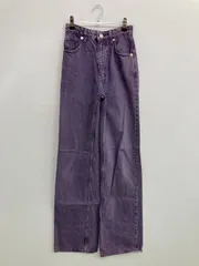 ZARA ザラ デニムパンツ 0 パープル フルレングス 無地 ワイド・ルーズ ストレート ヴィンテージ