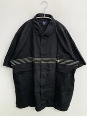 stussy ステューシー シャツ/ブラウス L ブラック 半袖 レギュラーカラー コットン ボーダー柄 ワンポイント ブランドロゴ