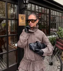 ザラ ヘリンボーン ウール セットアップ