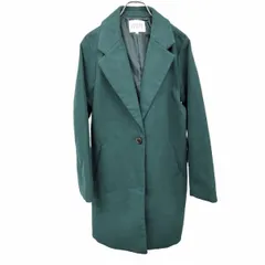 【中古】[印象AB] E hyphen world gallery PEACE チェスターコート レディース M グリーン 緑 ポリ100% 内ポケット無し 裏地付き 1つボタン留め 無地 長袖 ノーベントのサムネイル