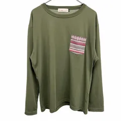 【中古】[印象AB] Foxfire フォックスファイヤー Tシャツ レディース L グリーン 緑 ポリ100% 民族柄ポケット アウトドア 長袖 ロングスリーブ 丸首のサムネイル