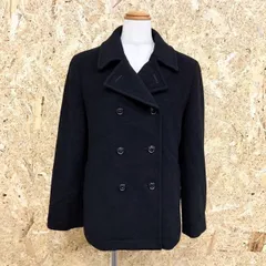 【中古】[印象B] THE SCOTCH HOUSE ザ・スコッチハウス レディース 40 ブラック 黒 毛×アンゴラ リーファーコート ピーコート 裏地付き 肩パッド入り 長袖のサムネイル
