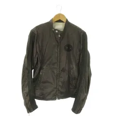 タケオキクチ TAKEO KIKUCHI シングルライダース ジャケット 3 茶 ブラウン スタンドカラー 長袖 サイドライン ワッペン /AO28 ■GY99のサムネイル